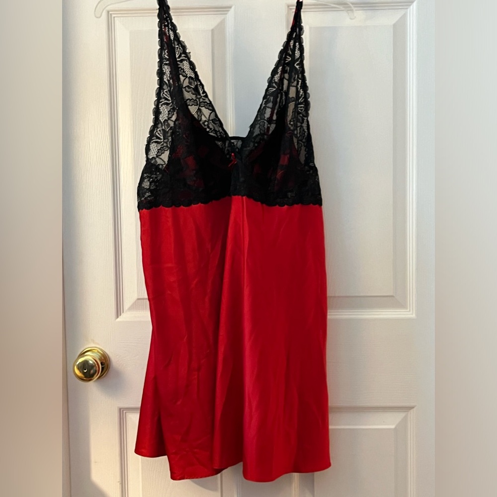 Jezebel Nightie, A-line, Valentine’s, sexy chemise, cotton/lace, 3X